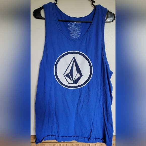 Volcom Boys Blue Logo Cotton Muscle Tank Size XL (16) - Picture 1 of 4